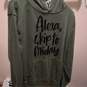 Olive Green Graphic Hoodie